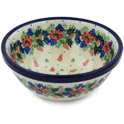 Polish Pottery Bowl 6" Spring Garland