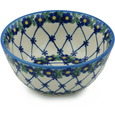 Polish Pottery Bowl 6" Spring Lattice