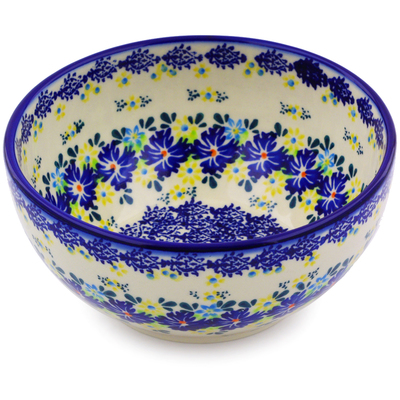 Polish Pottery Bowl 6&quot; Spring Meadow