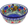 Polish Pottery Bowl 6&quot; Spring Rooster UNIKAT