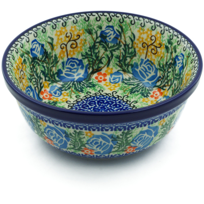 Polish Pottery Bowl 6&quot; Spring Rose UNIKAT
