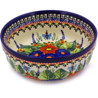 Polish Pottery Bowl 6&quot; Spring Splendor UNIKAT