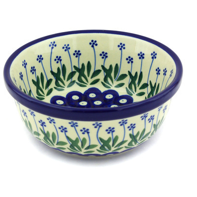 Polish Pottery Bowl 6&quot; Springing Dasies