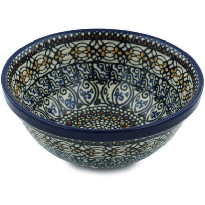 Polish Pottery Bowl 6&quot; Stain Glass UNIKAT