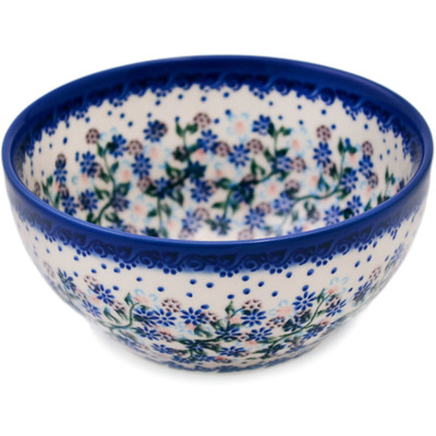 Polish Pottery Bowl 6&quot; Stormy Vines UNIKAT