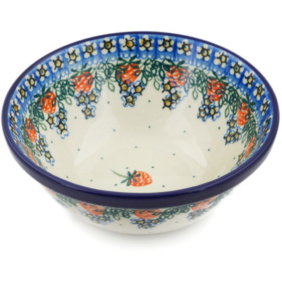 Polish Pottery Bowl 6&quot; Strawberry Fever
