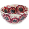 Polish Pottery Bowl 6&quot; Sugar Plum Poppies UNIKAT