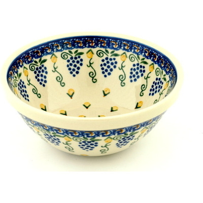 Polish Pottery Bowl 6&quot; Summer Grapes