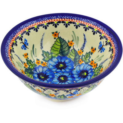 Polish Pottery Bowl 6&quot; Summer Splendor UNIKAT