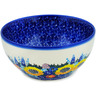 Polish Pottery Bowl 6&quot; Sunflower UNIKAT