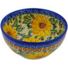 Polish Pottery Bowl 6&quot; Sunflower Yellow Petal Bliss UNIKAT