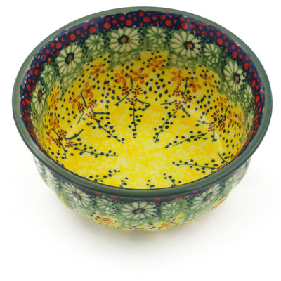 Polish Pottery Bowl 6&quot; Sunshine Grotto UNIKAT