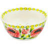 Polish Pottery Bowl 6&quot; Sunshine Poppy UNIKAT