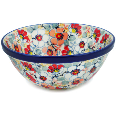 Polish Pottery Bowl 6&quot; Sweet Floral Bliss UNIKAT