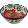 Polish Pottery Bowl 6&quot; Sweet Red Petals UNIKAT
