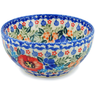 Polish Pottery Bowl 6&quot; Tangles Of Beauty