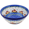 Polish Pottery Bowl 6&quot; Toadstool Mushroom Trio