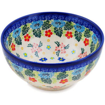 Polish Pottery Bowl 6&quot; Tropical Daze UNIKAT