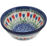 Polish Pottery Bowl 6&quot; Tulip Fever
