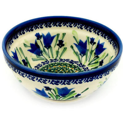 Polish Pottery Bowl 6" Tulip Fields UNIKAT