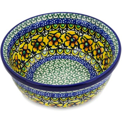 Polish Pottery Bowl 6&quot; Turkish Flowers UNIKAT