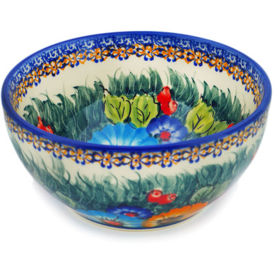 Polish Pottery Bowl 6&quot; Verdant UNIKAT