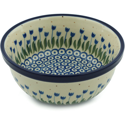 Polish Pottery Bowl 6&quot; Water Tulip