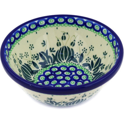 Polish Pottery Bowl 6&quot; Weeping Tulips UNIKAT