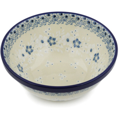 Polish Pottery Bowl 6&quot; White Frost