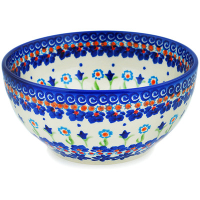 Polish Pottery Bowl 6" Wild Tulips