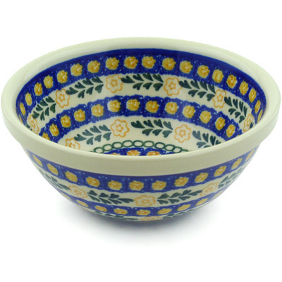 Polish Pottery Bowl 6" Wild Wreath