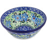 Polish Pottery Bowl 6&quot; Windswept Blues UNIKAT