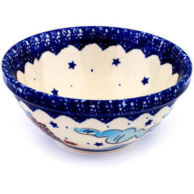 Polish Pottery Bowl 6&quot; Winter Chalet