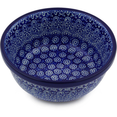 Polish Pottery Bowl 6&quot; Winter Frost