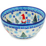 Polish Pottery Bowl 6&quot; Winter Gnome