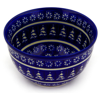 Polish Pottery Bowl 6&quot; Winter Night