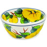Polish Pottery Bowl 6&quot; Yellow Daffodils UNIKAT