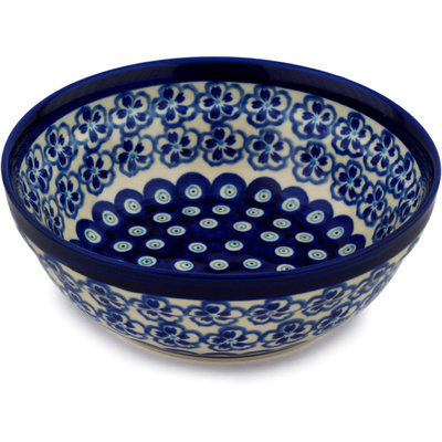 Polish Pottery Bowl 7&quot; Aloha Blue