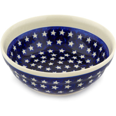 Polish Pottery Bowl 7&quot; America The Beautiful