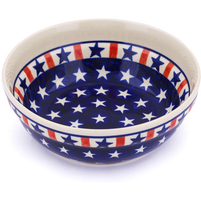 Polish Pottery Bowl 7&quot; Americana