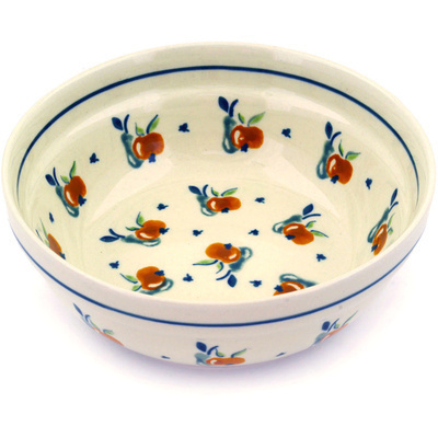 Polish Pottery Bowl 7&quot; Apple Pears
