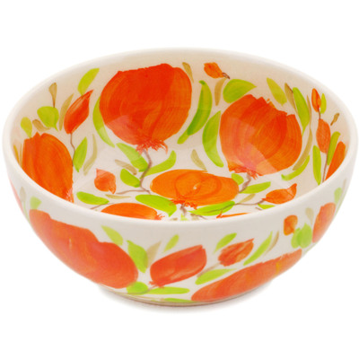 Polish Pottery Bowl 7&quot; Apricot Petals UNIKAT