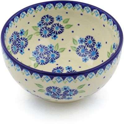 Polish Pottery Bowl 7&quot; Aster Patches