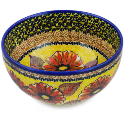 Polish Pottery Bowl 7&quot; Autumn Days UNIKAT