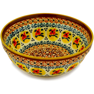 Polish Pottery Bowl 7&quot; Autumn Festival