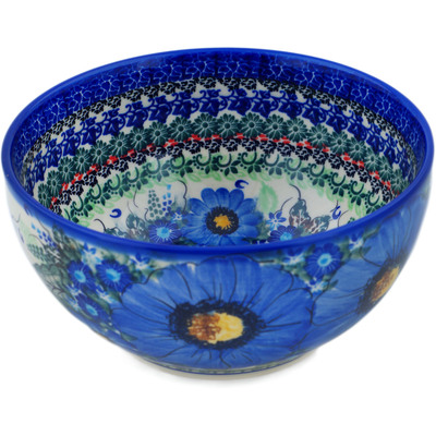 Polish Pottery Bowl 7&quot; Azure Passion UNIKAT