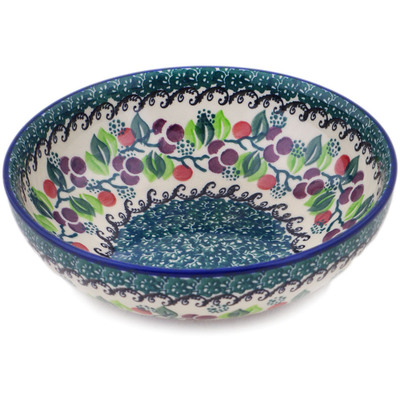 Polish Pottery Bowl 7&quot; Berry Garland