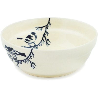 Polish Pottery Bowl 7&quot; Birds At Night