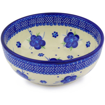 Polish Pottery Bowl 7&quot; Bleu-belle Fleur
