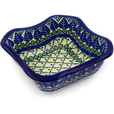 Polish Pottery Bowl 7&quot; Blue Alpine